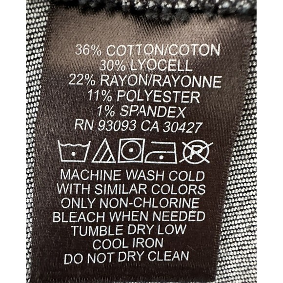 NIC+ZOE Womens Black M Denim Blazer Asymmetrical Button Jean Jacket MSRP $188 - Picture 7 of 8